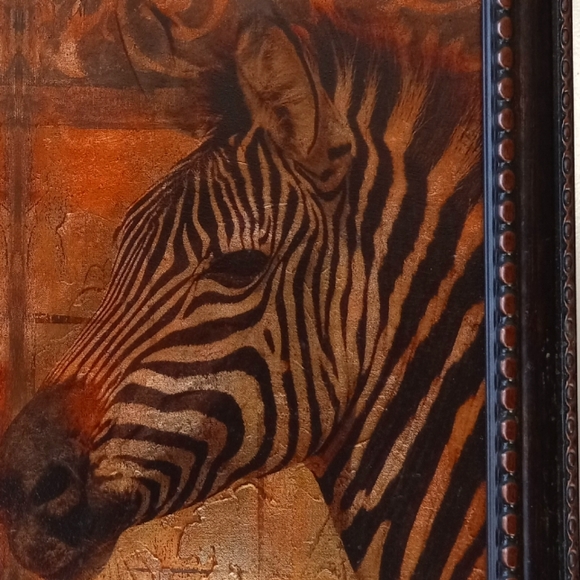 Decor Wall Animal Picture of a Zebra 2x2 ft No Glass - Picture 2 of 4